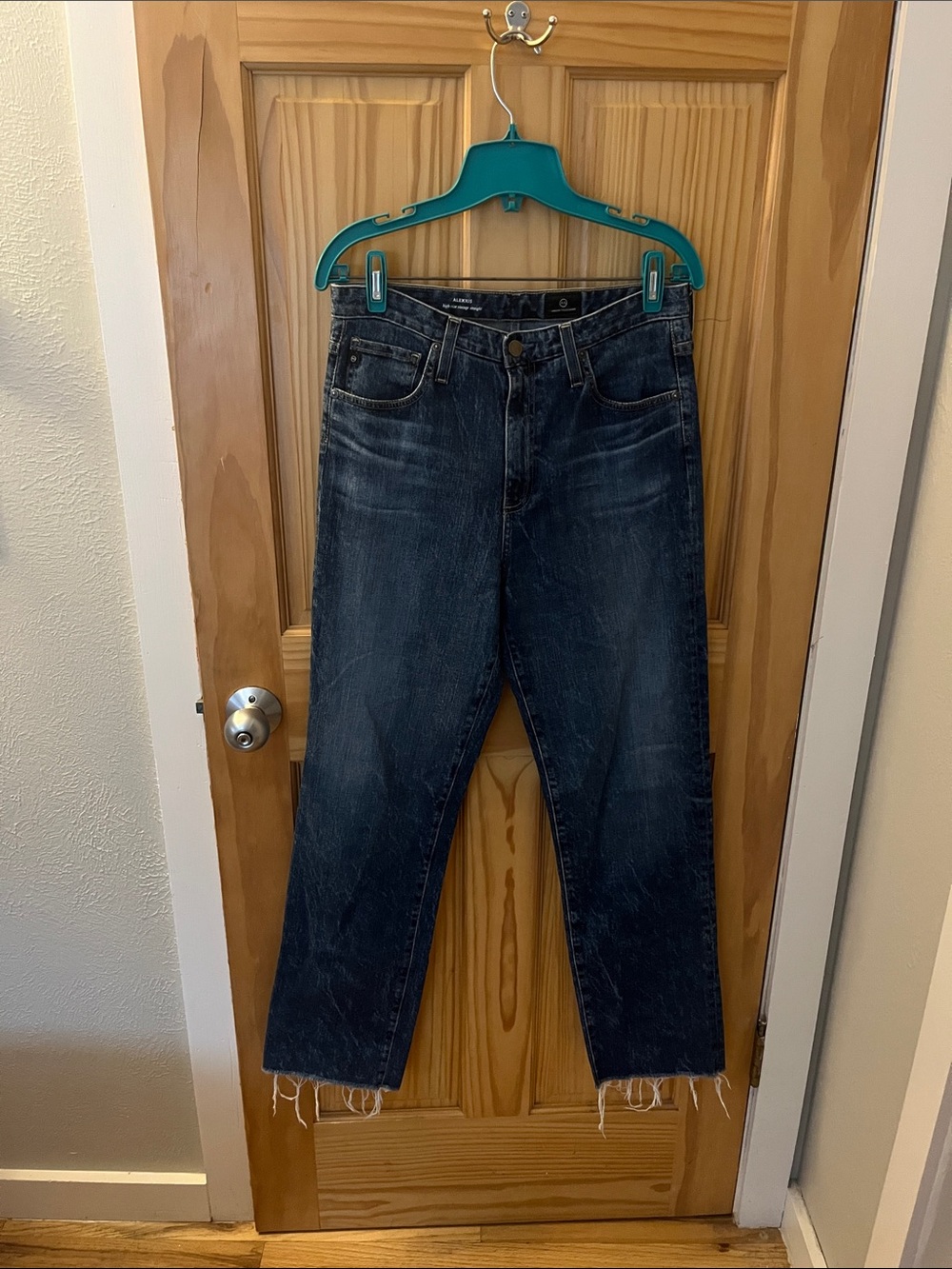 Ag Adriano Goldschmied Men's Straight Jeans in Dark Blue